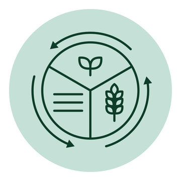 Organic agriculture and sustainability icon: crop rotation