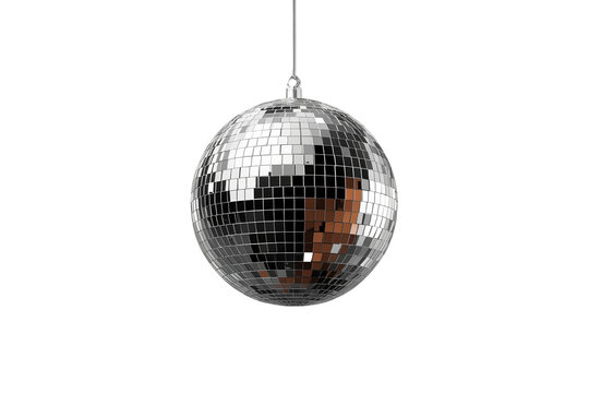 Small reflective silver disco ball with mirrored mosaic tiles