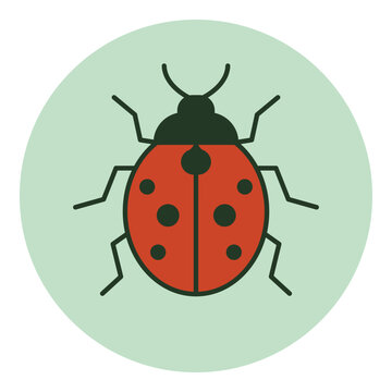 Ladybug icon in a circular shape