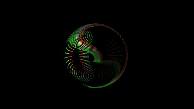 Abstract Rotating Line Art Sphere Indian Tricolor