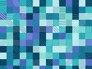 Fototapeta premium Icy Blue Grooved Tiles Minimal Geometric Pattern