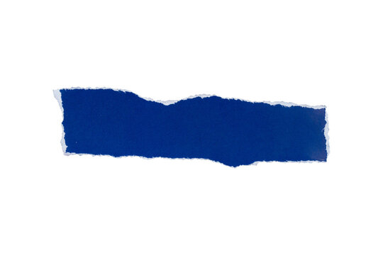 piece of blank blue paper rectangle texture background torn and ripped on transparent background. document frame design