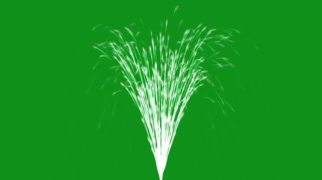 White fireworks fountain green screen motion graphics
