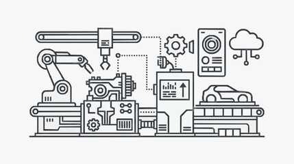 Obraz premium Modern Industrial Automation and Smart Manufacturing