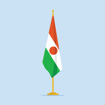 Niger Flag on Stand National Flag Display and Patriotic Symbol