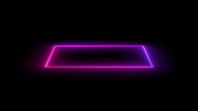 Neon Rectangles Pulsating With Light In Darkness