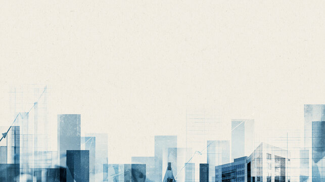 Abstract Modern Business City Skyline Background
