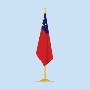 Samoa Flag on Stand National Flag Display and Patriotic Symbol