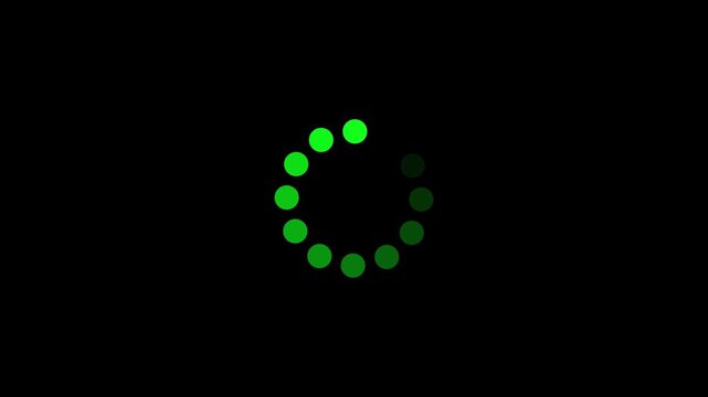 Loading circle Modern loading animation. Circular loading indicator , loading and buffering icon animation on black background looped 4k video