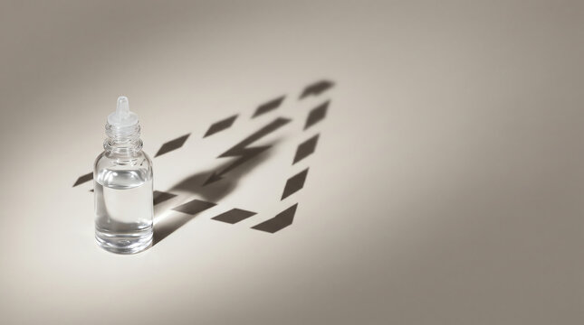Eye Drop Bottle Casting Hazard Pattern Shadow for Pharmaceutical Risk Concept