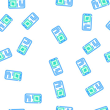 hashtag mobile screen vector seamless pattern hashtag mobile screen sign illustration