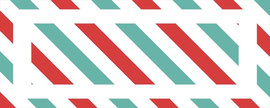 Blank airmail envelope frame, border with green and red striped line in christmas theme with 6x4 scale ratio for decoration, cutout, isolated.