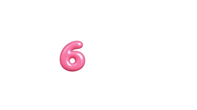 Fun animated bubble letter featuring pink uppercase and lowercase letters with numbers in a rounded cartoon style, ideal for children's videos, preschool learning, educational presentations