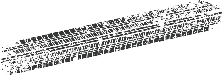 Car tire tread marks isolated on transparent background illustrating heavy duty rubber impressions for automotive vehicle graphics construction machinery and industrial equipment designs. © Ymn D. Yo YO