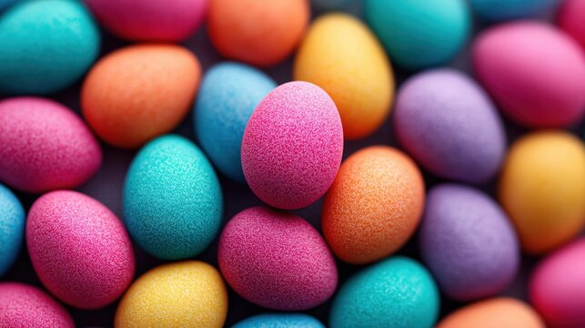 Colorful easter eggs create a joyful springtime display