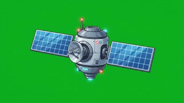 ISS satelite animation looking for signal