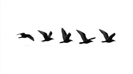 Obraz premium Elegant bird silhouette sequence in minimalist design
