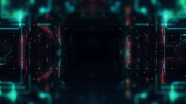 4k Digital Technology Logo Reveal Loop - Midnightsun Color Grade