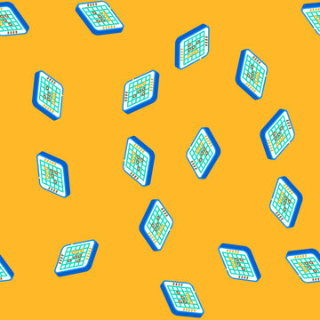 othello game board table isometric seamless pattern. othello game board table sign illustration