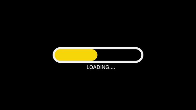 Animated GIF of a loading bar&mdash;a yellow line advancing&mdash;with a transparent background.