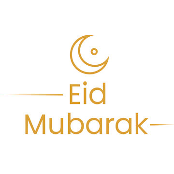 Eid mubarak celebration golden crescent moon design