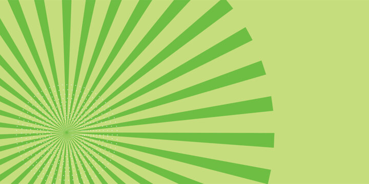 Bright green rays background. Comics  pop art style. Eps 10