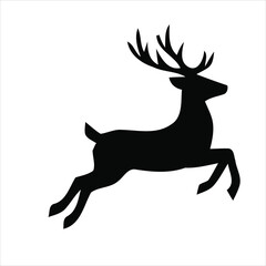 Fototapeta premium Running Deer Stag Silhouette