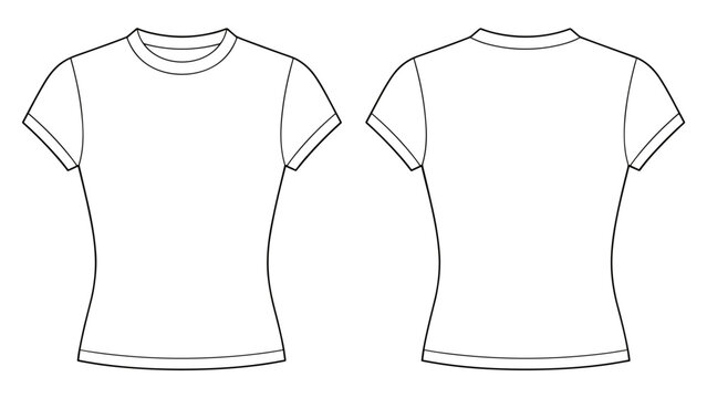 Vector short sleeve crew neck tee. Mock up template