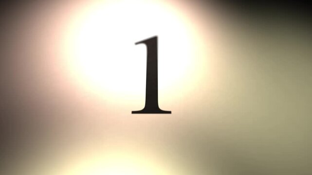 Cinematic Number Sliding Across Camera - 1