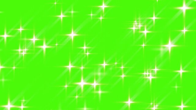 Glowing Star Particles Floating on Deep Green Background, Magical Sparkle Dust and Shimmering Light Animation Effect, Cinematic Abstract Motion Backdrop, Full HD