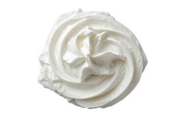 Fototapeta premium Round whipped cream rosette top view