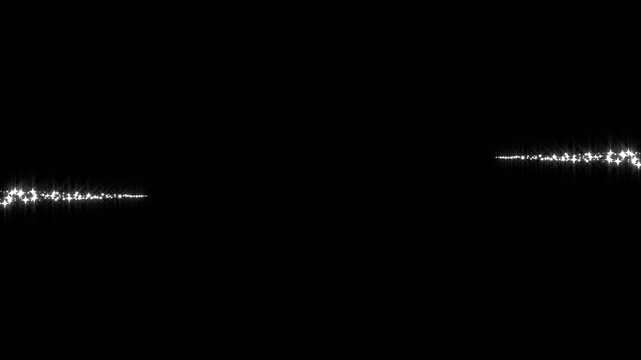Magical glitter star sparkle animation with glowing white twinkle stars, glowing bokeh particles, shimmering light trails and elegant sparkling effects on a black background in 4k resolution