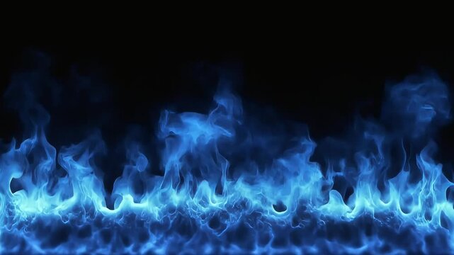 Realistic Fire and Blue Flame with Smoldering Flame and Smoke