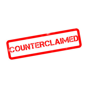 Red counterclaimed rubber stamp icon, distressed grunge counterclaimed seal, rectangular ink stamp for legal and business documents