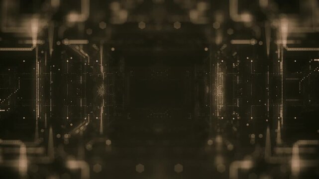 4k Digital Technology Logo Reveal Loop - Sepiatone Color Grade