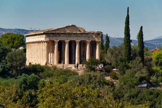 The ancient Temple of Hephaestus at the Ancient Agora of Athens.
