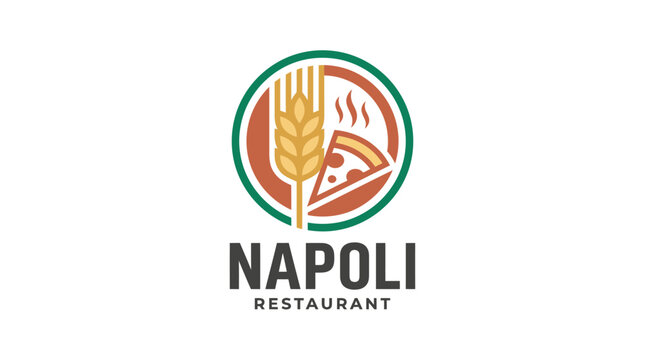 Napoli Restaurant logo featuring a wheat stalk and pizza slice icon.
