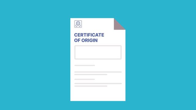 Certificate of Origin Trade Document