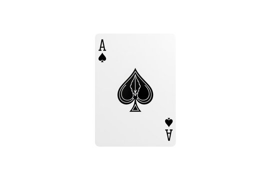 White ace of spades playing card with bold black suit