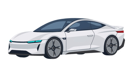Fototapeta premium Modern electric sports car illustration with sleek futuristic design