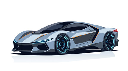 Fototapeta premium Futuristic sports car illustration with sleek aerodynamic design