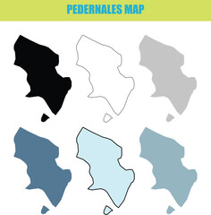 Obraz premium Pedernales map in fill outline and lined style with various color fills against white background for design