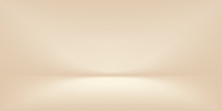 Beige studio background with soft gradient light, perfect for product display. Elegant cream bg creates warm, luxurious atmosphere with subtle golden tones. Vector Illustration