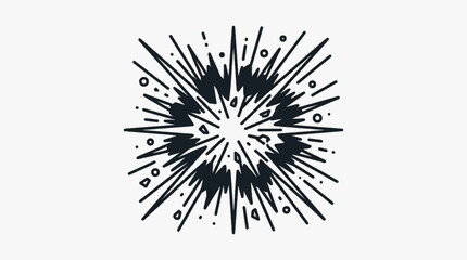 Fototapeta premium Stylized purple spiral galaxy vector icon with yellow stars on a white background. Minimalist astronomical illustration featuring concentric circular lines and celestial bodies.
