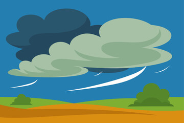Obraz premium Storm Clouds Gathering Over Windswept Prairie