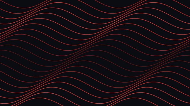 Abstract red wave line grid geometric seamless loop motion background