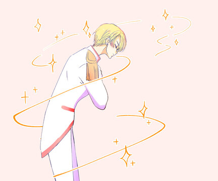 お辞儀をする王子様　魔法