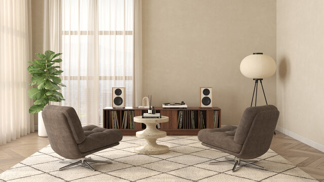 Modern style conceptual interior room