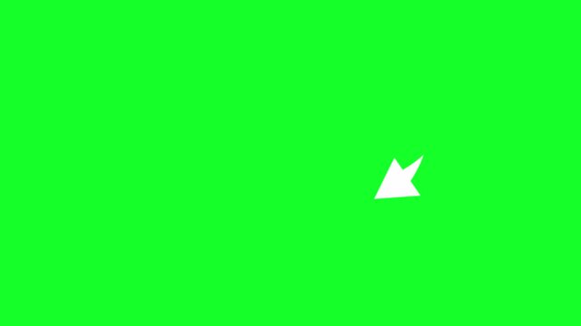Clean Directional Arrow Animation with Smooth Motion on Green Screen in 4K for Navigation, Call to Action, Tutorials and Digital Video Overlays  