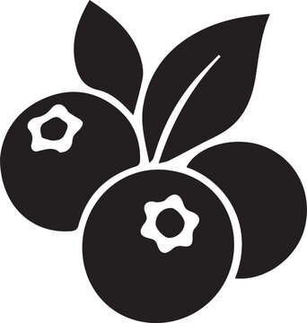 black silhouette of blueberry